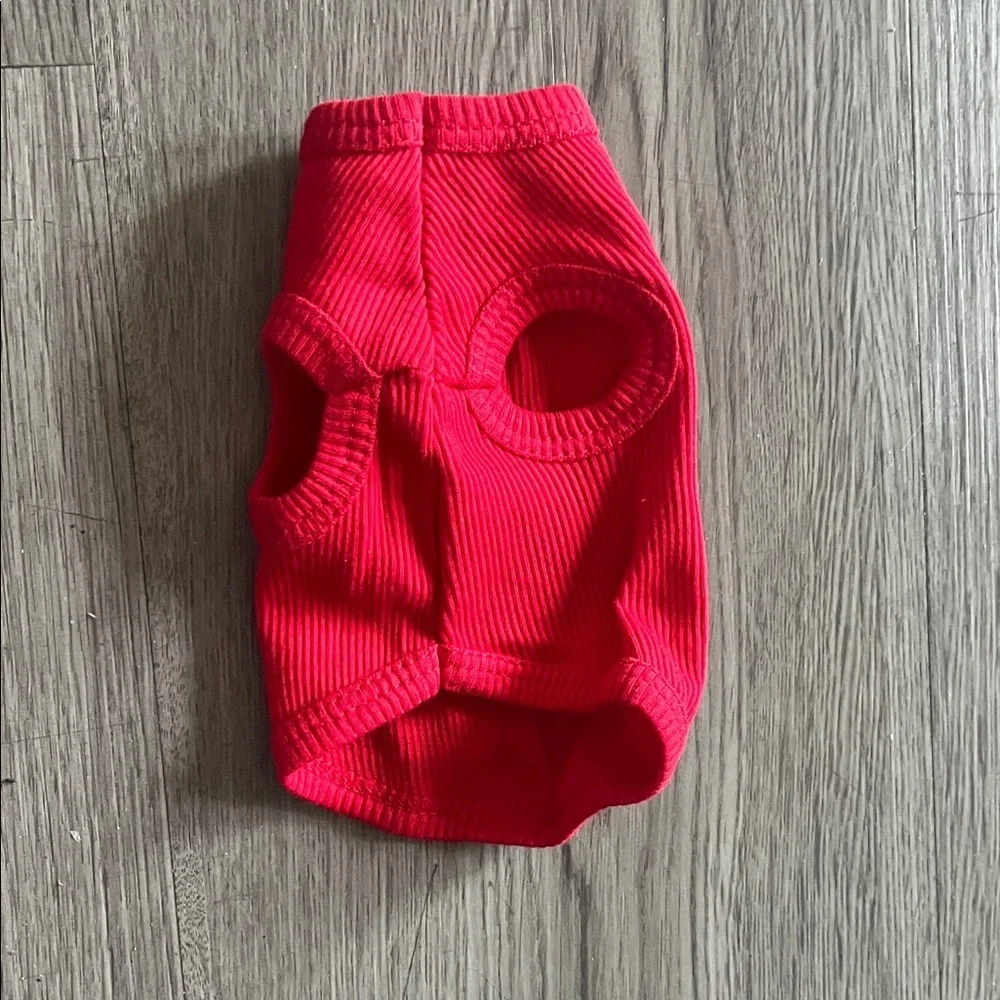 Red Ribbed Dog Sweater